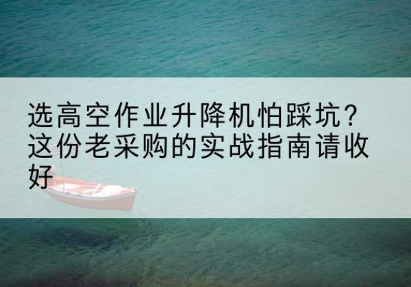 巢湖高空作业升降机厂家推荐-选高空作业升降机怕踩坑？这份老采购的实战指南请收好