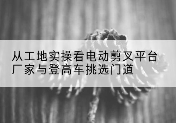 巢湖电动剪叉升降平台厂家-从工地实操看电动剪叉平台厂家与登高车挑选门道
