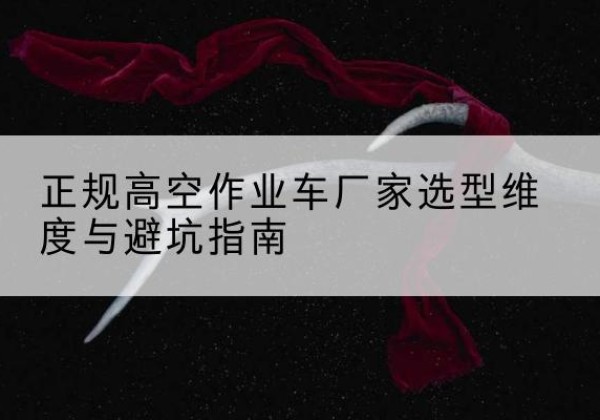 巢湖高空作业车厂家-正规选型维度与避坑指南